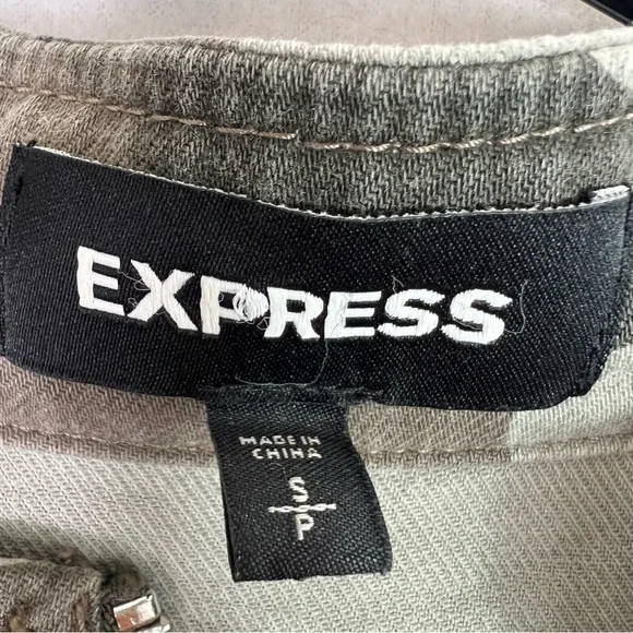 Express Camo Print Military Utility Zip Up drawstring Waist Jacket - Size S/P - Picture 7 of 10